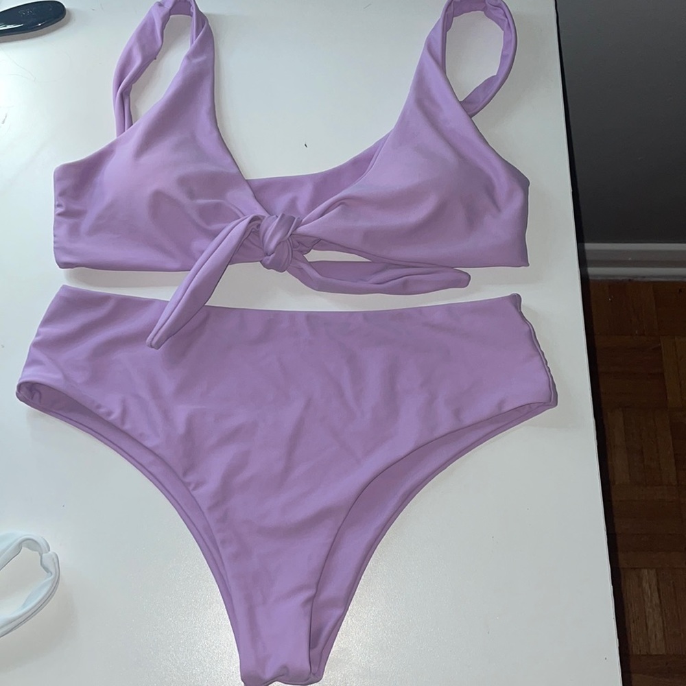 Purple 2 piece bathing suit